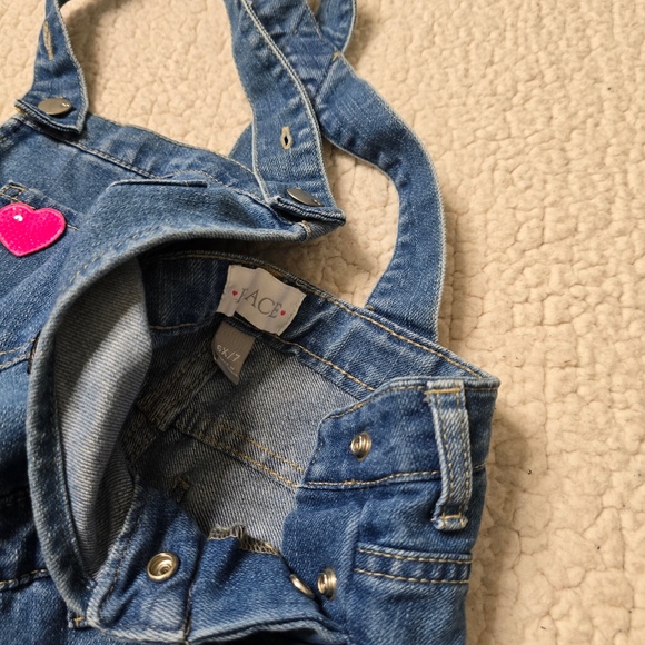 The Children's Place Denim Overalls with Embroidered Patches Girls' Size 6X/7 - Picture 10 of 15